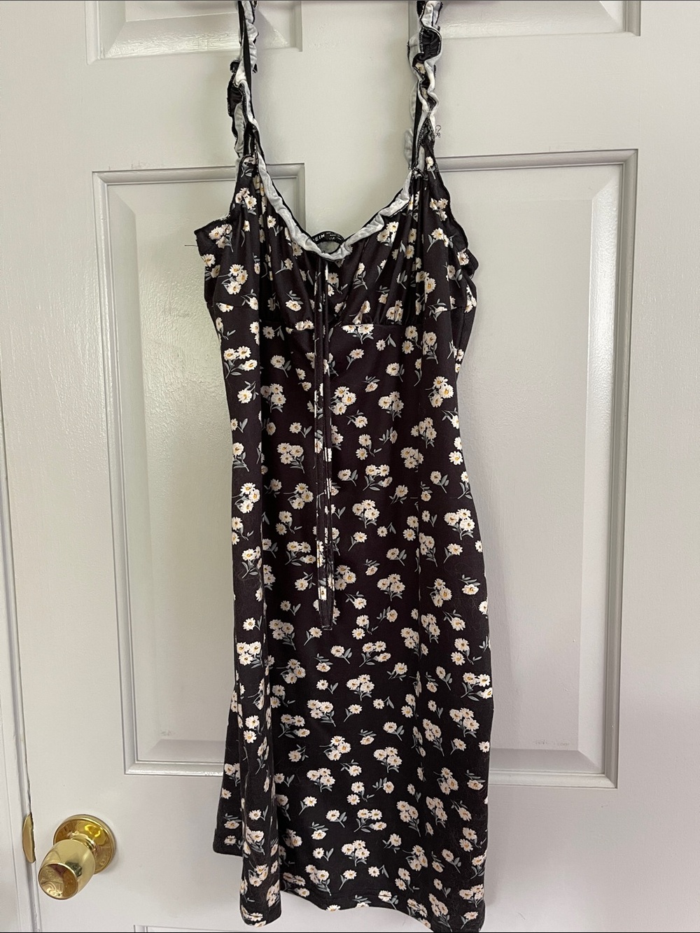 Floral Ruffle-Trim Slip Dress
